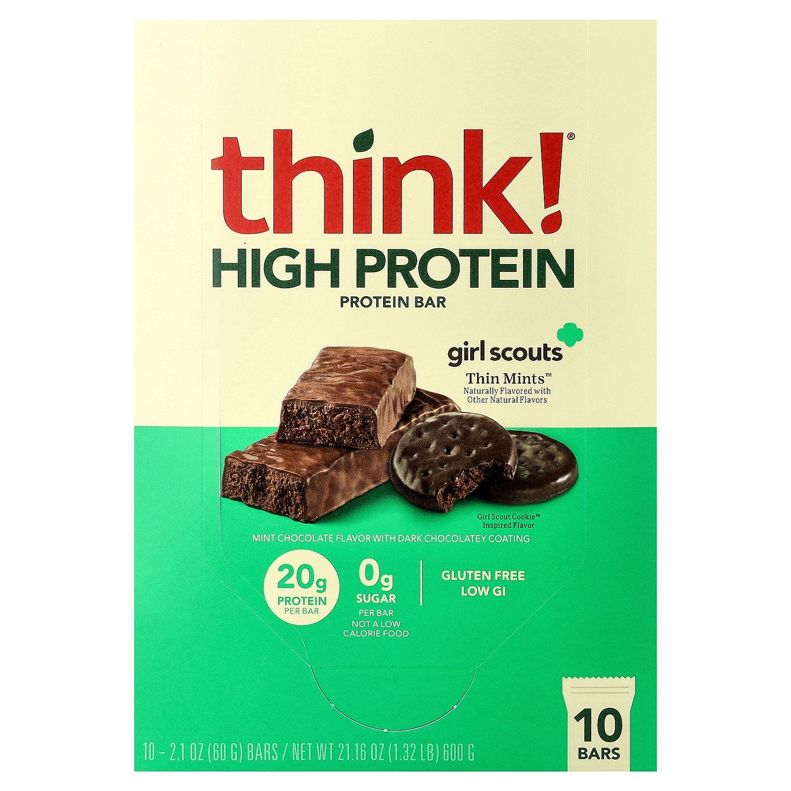 Think !, High Protein Bars, Girl Scouts Thin Mints™, 10 Bars, 2.1 oz (60 g) Each