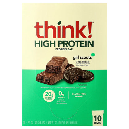 Think !, High Protein Bars, Girl Scouts Thin Mints™, 10 Bars, 2.1 oz (60 g) Each