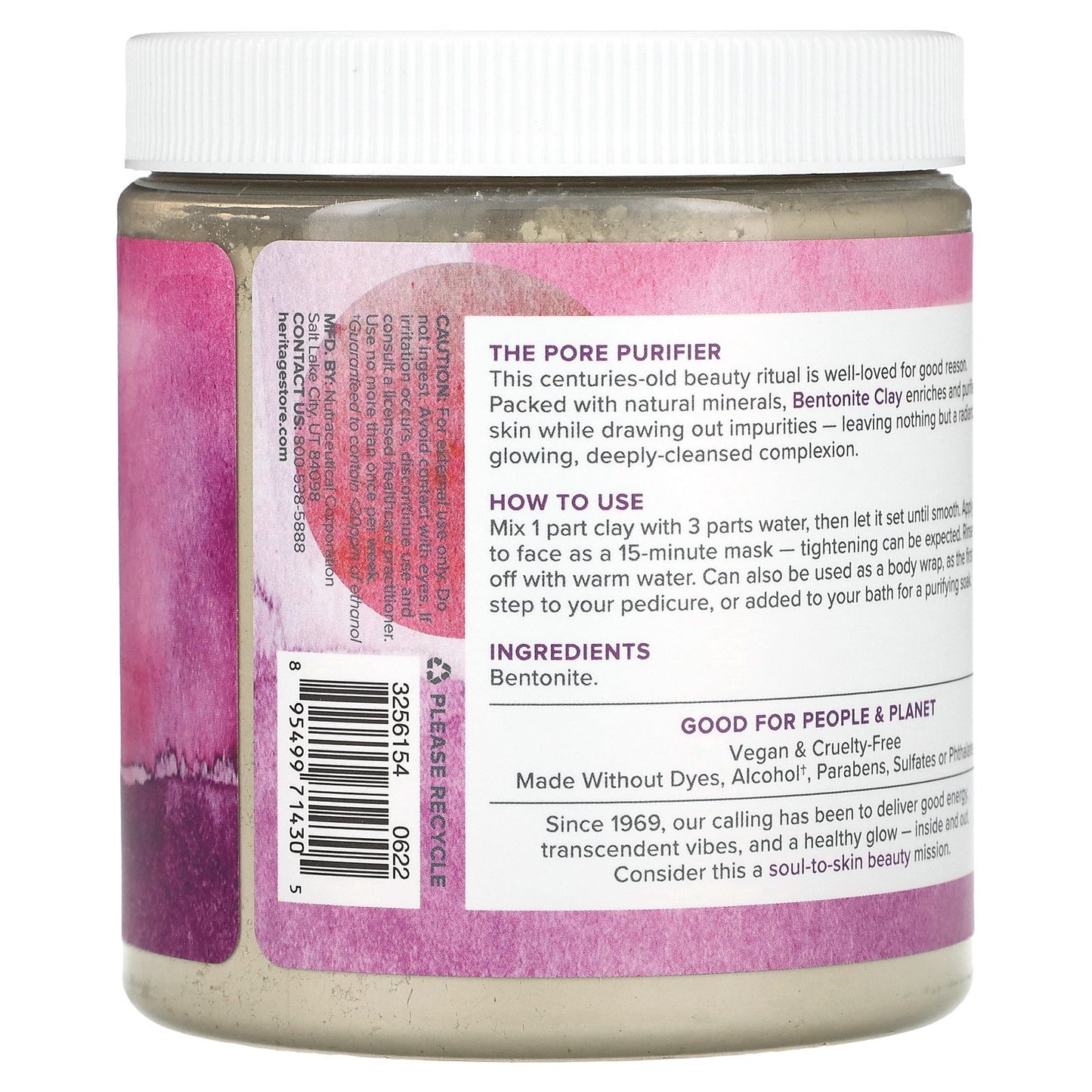 Heritage Store, Ancient Healing Clay, Pore-Cleansing Beauty Mask, 16 oz (454 g)