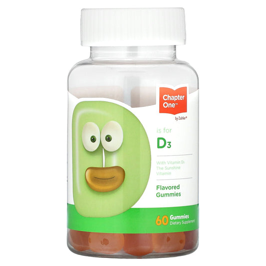 Chapter One, Vitamin D3, 60 Gummies (25 mcg (1,000 IU) Per Gummy)
