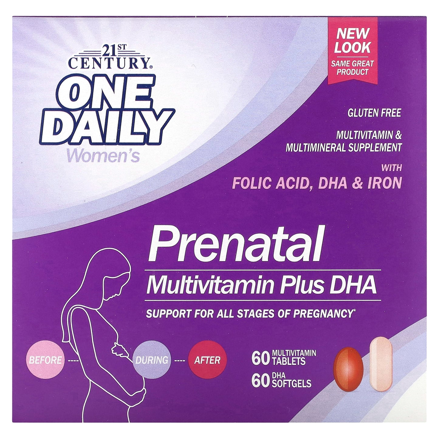 21st Century, Prenatal Multivitamin Plus DHA, 2 Bottles, 60 Tablets / 60 Softgels