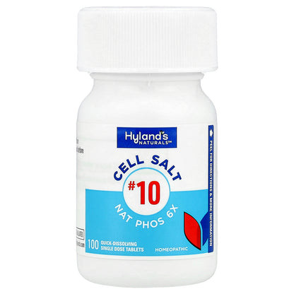 Hyland's Naturals, Cell Salt #10, Nat Phos 6X, 100 Quick-Dissolving Single Tablet Doses