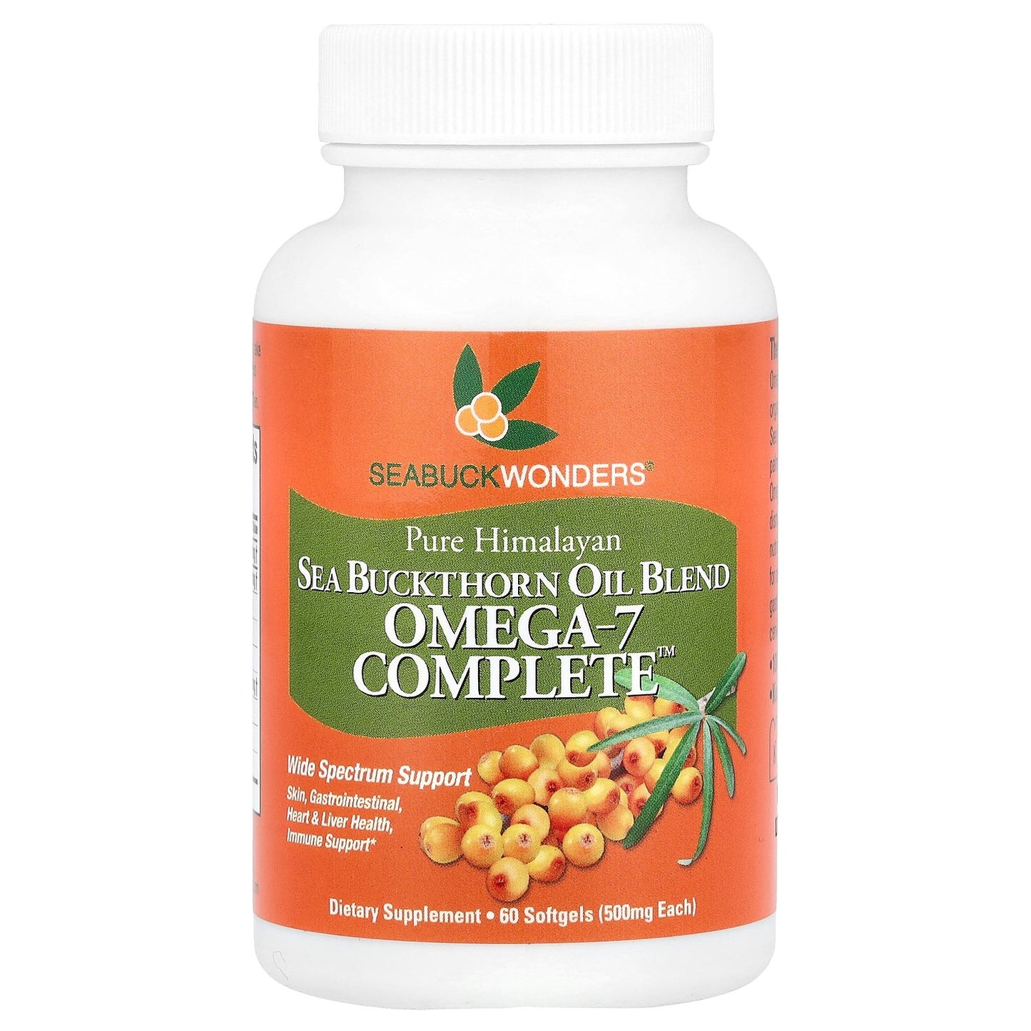 SeaBuckWonders, Omega-7 Complete™, Sea Buckthorn Oil Blend, 60 Softgels (500 mg per Softgel)