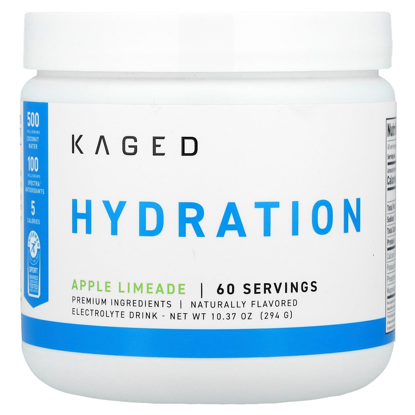 Kaged, Hydration, Electrolyte Drink, Apple Limeade, 10.37 oz (294 g)