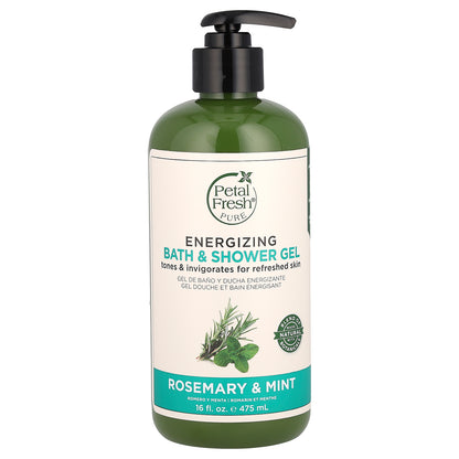 Petal Fresh, Energizing Bath & Shower Gel, Rosemary & Mint, 16 fl oz (475 ml)