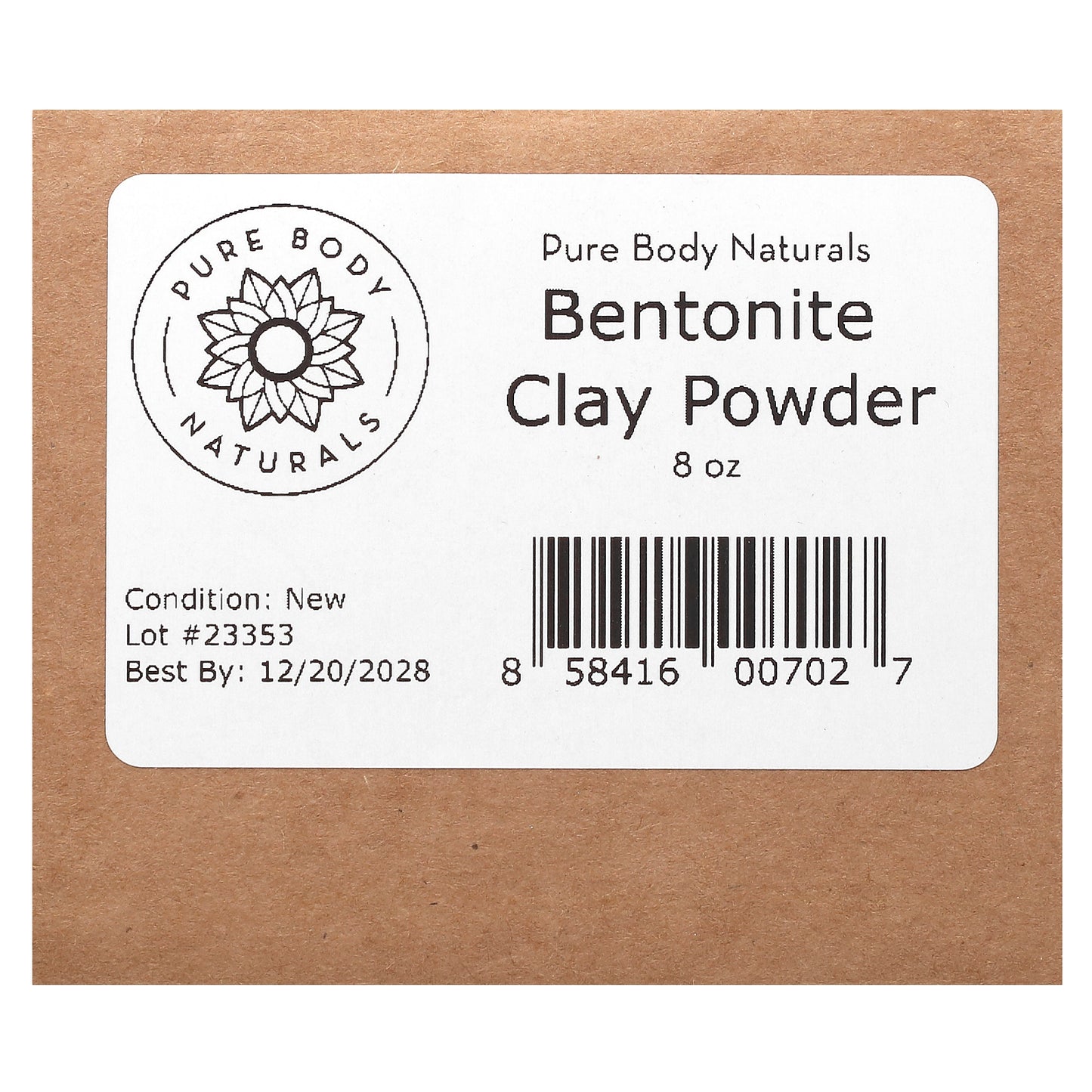 Pure Body Naturals, Indian Healing Bentonite Clay Powder, 8 oz (227 g)