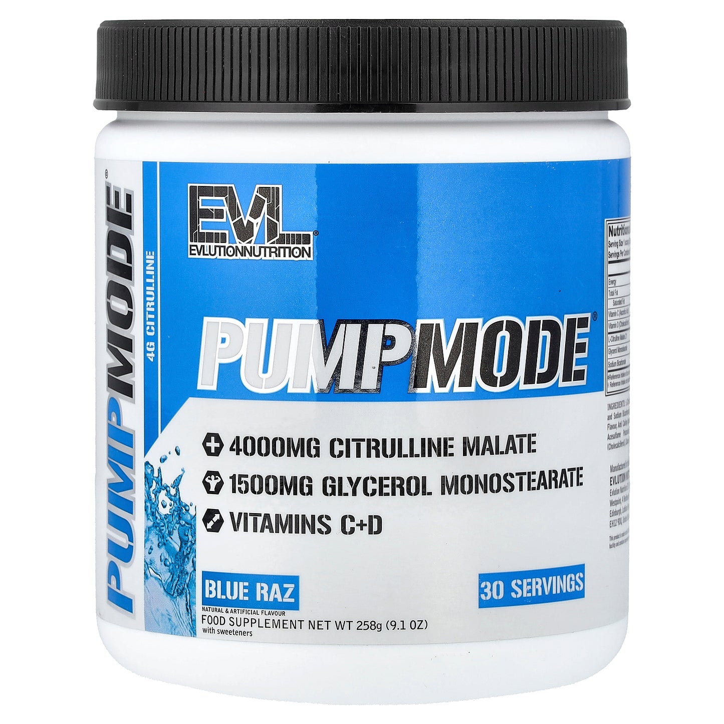 EVLution Nutrition, PumpMode®, Blue Raz, 9.1 oz (258 g)