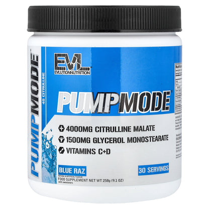 EVLution Nutrition, PumpMode®, Blue Raz, 9.1 oz (258 g)