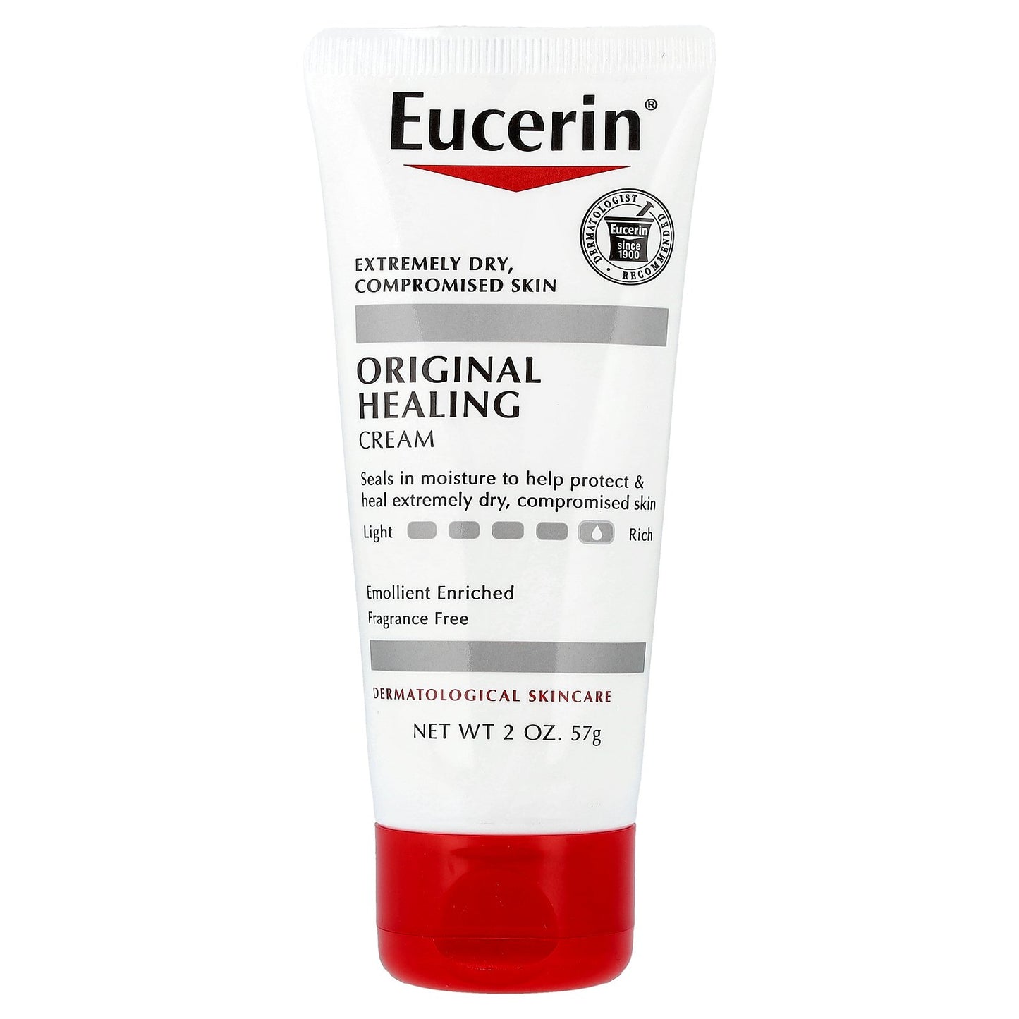 Eucerin, Original Healing Creme, Extremely Dry, Compromised Skin, Fragrance Free, 2 oz (57 g)