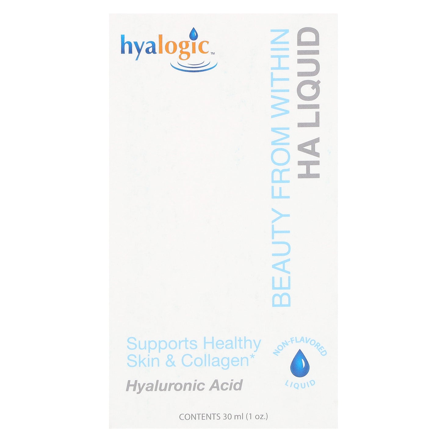 Hyalogic, Beauty From Within, HA Liquid, Non-Flavored, 3 mg, 1 oz (30 ml)