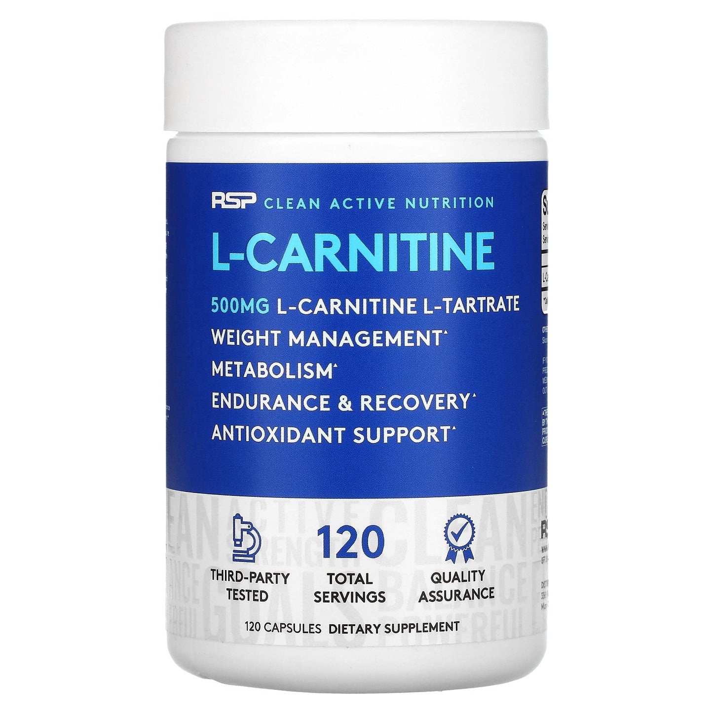 RSP Nutrition, L-Carnitine, Weight Management, 500 mg, 120 Capsules