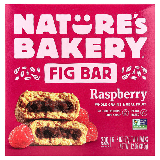 Nature's Bakery, Fig Bar, Raspberry, 6 Twin Packs, 2 oz (57 g) Each
