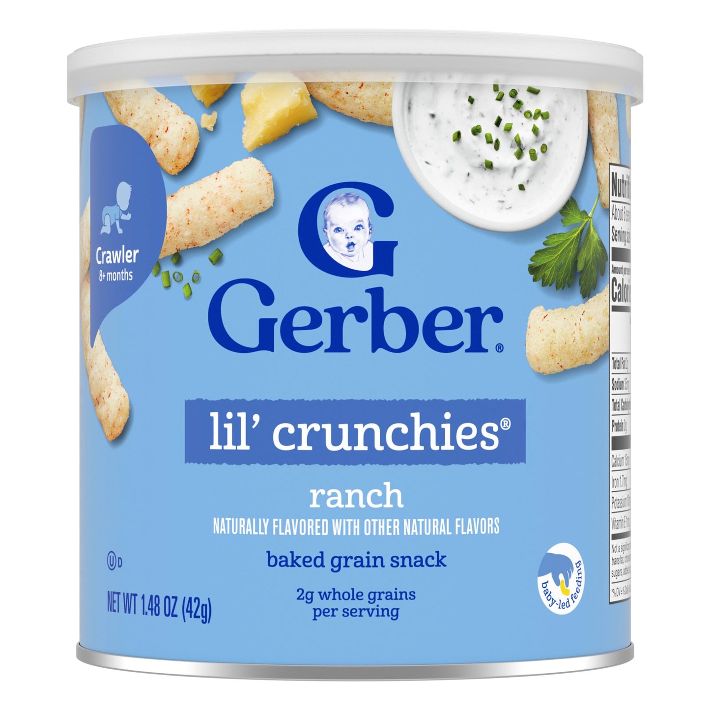Gerber, Snacks for Baby, Lil' Crunchies®, Baked Grain Snack, 8+ Months, Ranch, 1.48 oz (42 g)