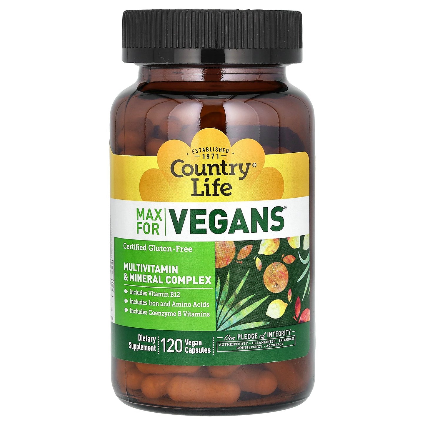 Country Life, Max for Vegans, Multivitamin & Mineral Complex, 120 Vegan Capsules