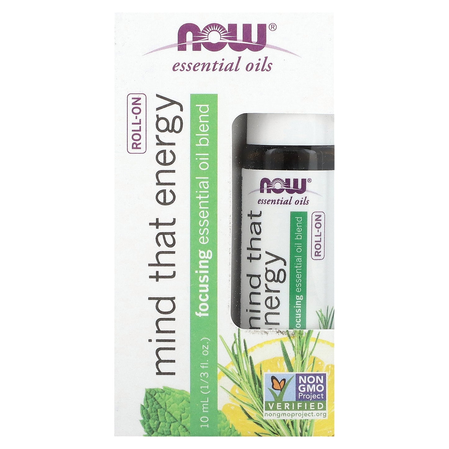 NOW Foods, Essential Oils, Mind That Energy Roll-On, 1/3 fl oz (10 ml)