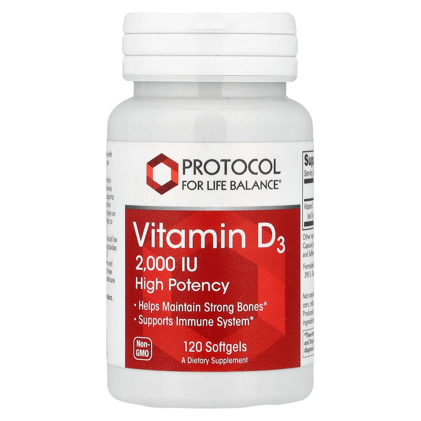 Protocol for Life Balance, Vitamin D3, 50 mcg (2,000 IU), 120 Softgels
