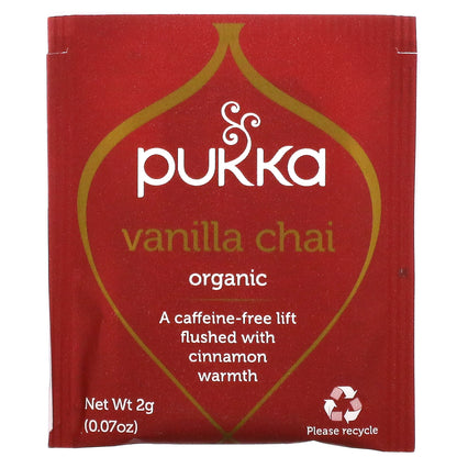 Pukka Herbs, Organic Herbal Tea, Vanilla Chai, Caffeine Free, 20 Sachets, 1.41 oz (40 g)