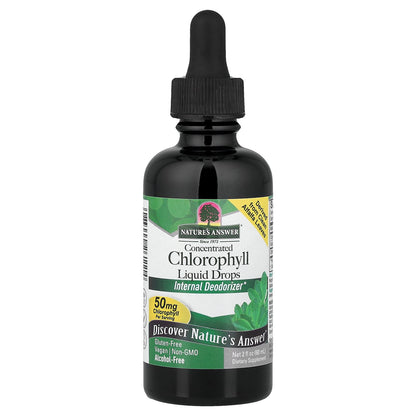 Nature's Answer, Concentrated Chlorophyll Liquid Drops, Alcohol-Free, 2 fl oz (60 ml)