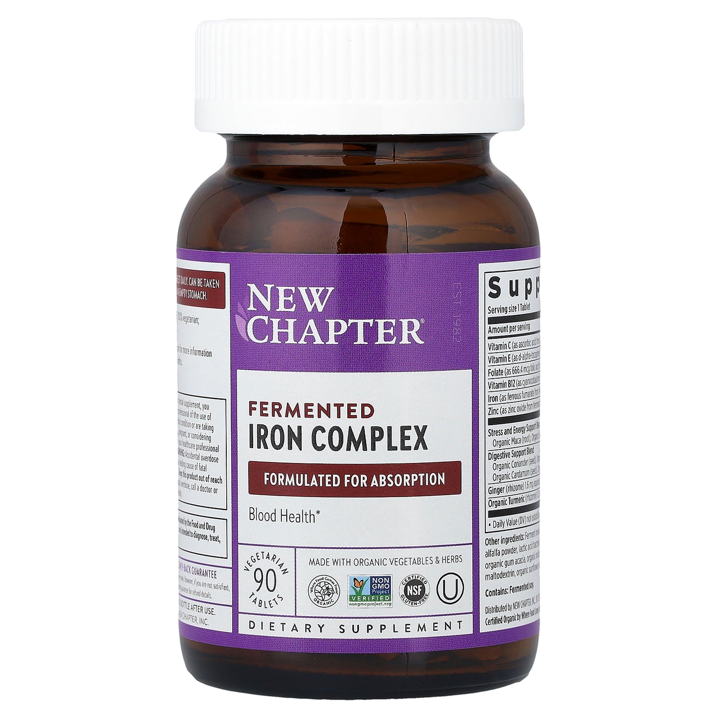 New Chapter, Fermented Iron Complex, 90 Vegetarian Tablets