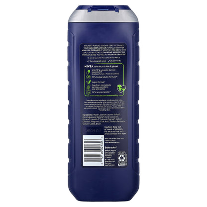 Nivea, Men, Sport 3 in 1 Body Wash, Tangerine + Pepper, 16.9 fl oz (500 ml)
