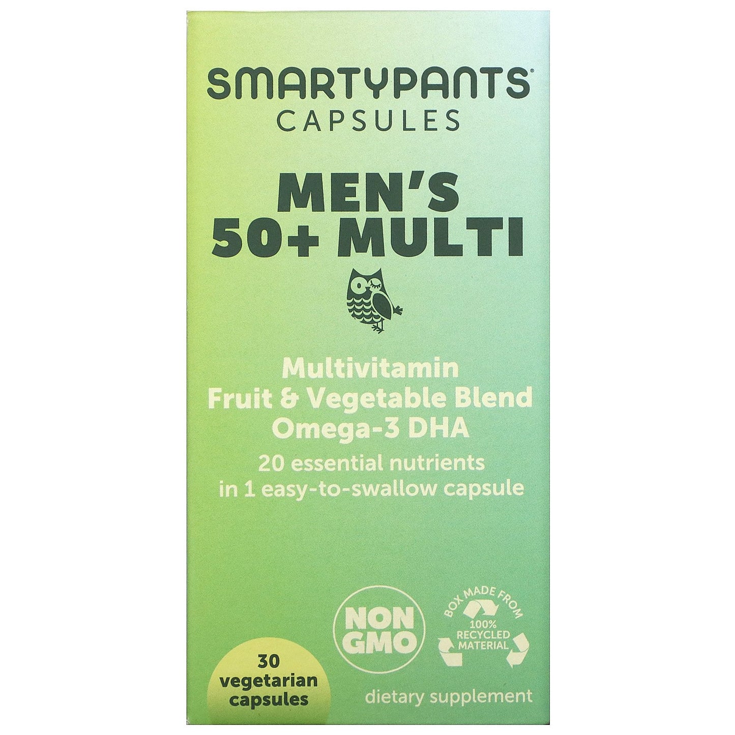 SmartyPants, Men's 50+ Multi, 30 Vegetarian Capsules