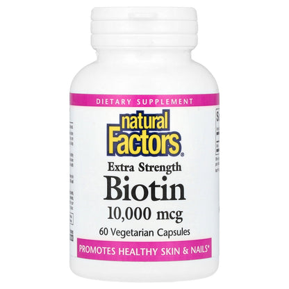 Natural Factors, Biotin, 10,000 mcg, 60 Vegetarian Capsules