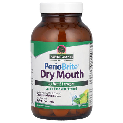 Nature's Answer, PerioBrite® Dry Mouth Lozenges, Lemon-Lime Mint, 100 Lozenges