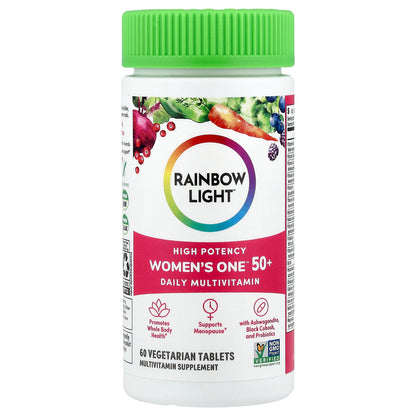 Rainbow Light, Women's One™50+, Daily Multivitamin, High Potency, 60 Vegetarian Tablets