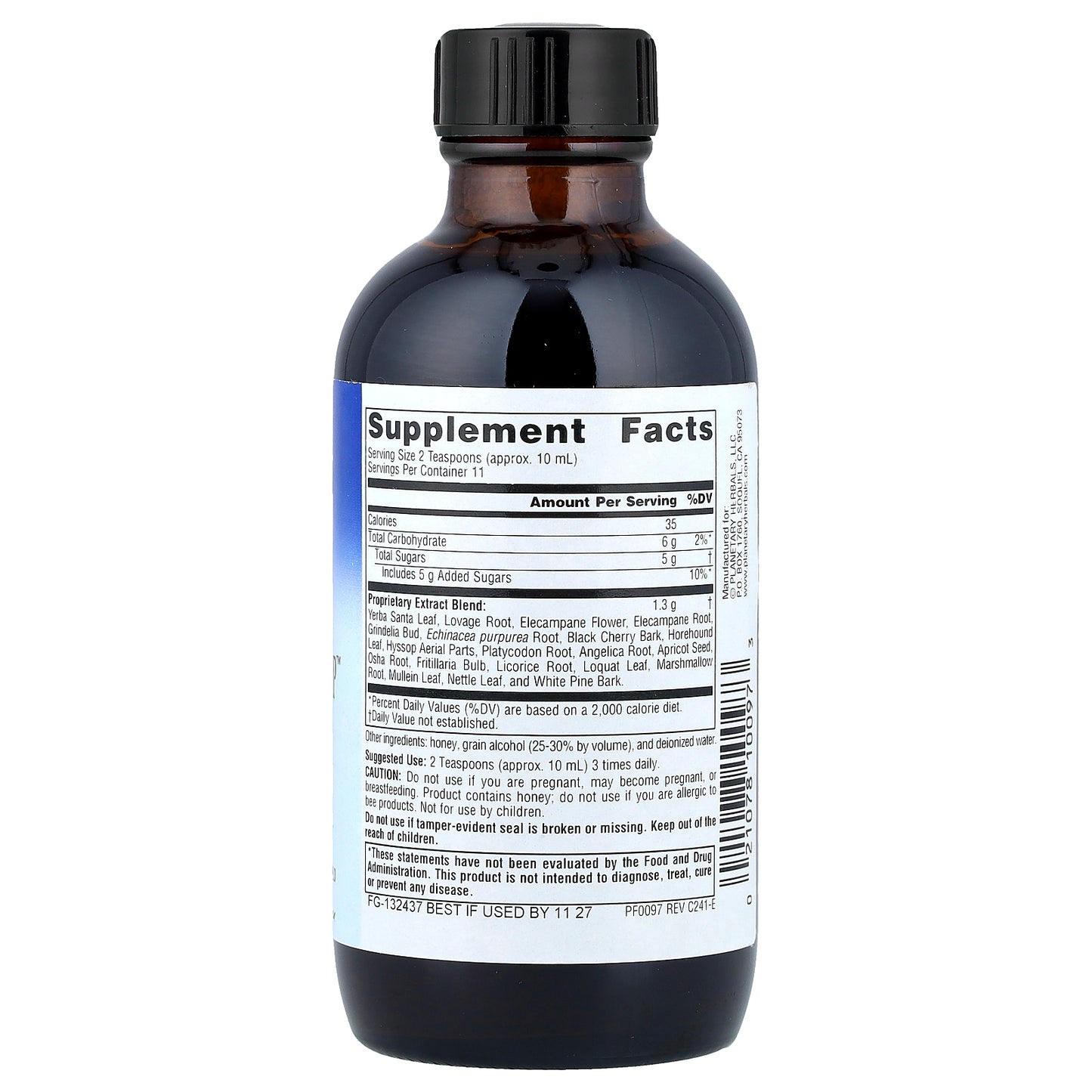 Planetary Herbals, Dr. Tierra's Wild Cherry Bark Syrup™, 4 fl oz (118.28 ml)