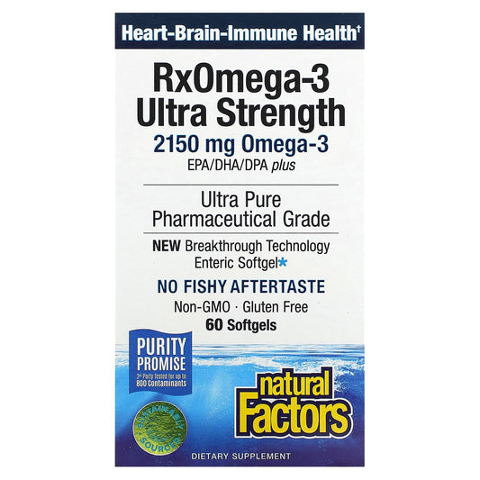 Natural Factors, RxOmega-3 Ultra Strength, 60 Softgels (1,075 mg per Softgel)