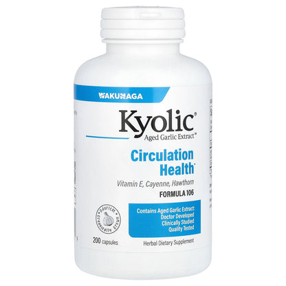 Kyolic, Aged Garlic Extract, Circulation Health, Formula 106, 200 Capsules