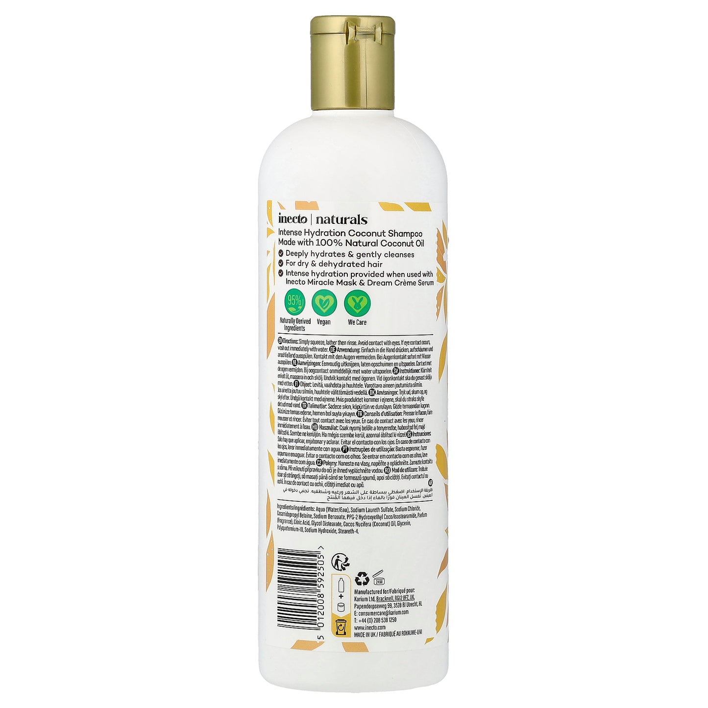 Inecto, Intense Hydration, Coconut Shampoo, Dry Hair, 16.9 fl oz (500 ml)