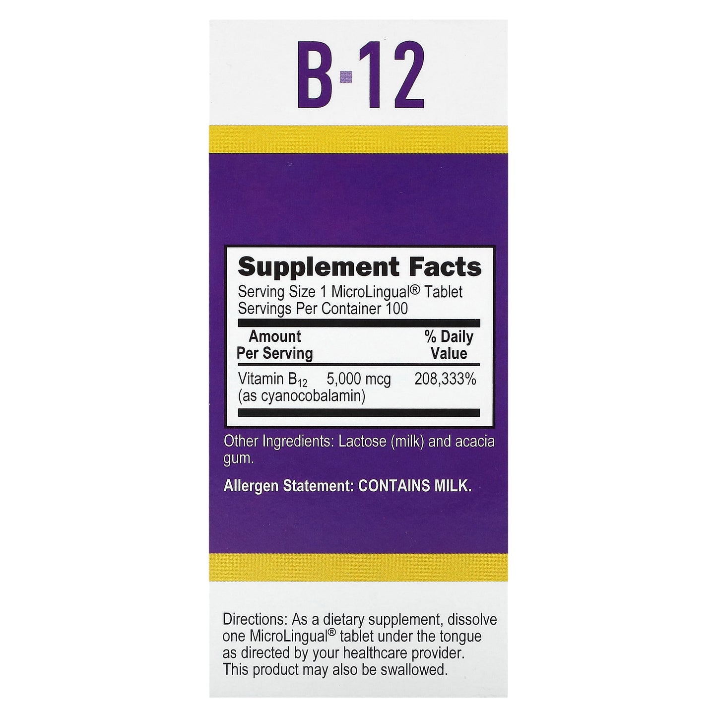 Superior Source, B-12 (Cyanocobalamin), 5,000 mcg, 100 MicroLingual Instant Dissolve Tablets