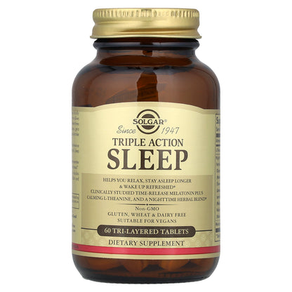 Solgar, Sleep, Triple Action, 60 Tri-Layered Tablets