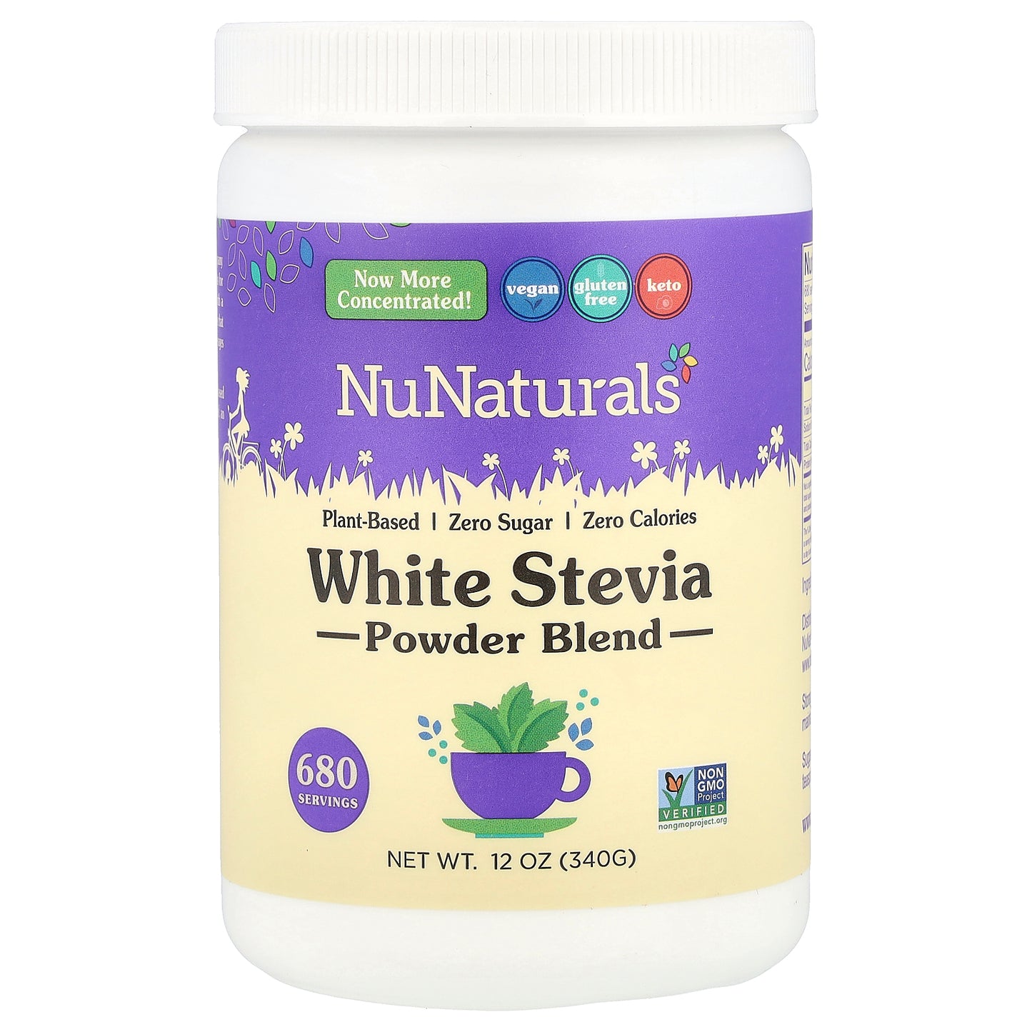 NuNaturals, White Stevia Powder Blend, 12 oz (340 g)