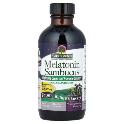 Nature's Answer, Melatonin + Sambucus, Alcohol-Free, 4 fl oz (120 ml)