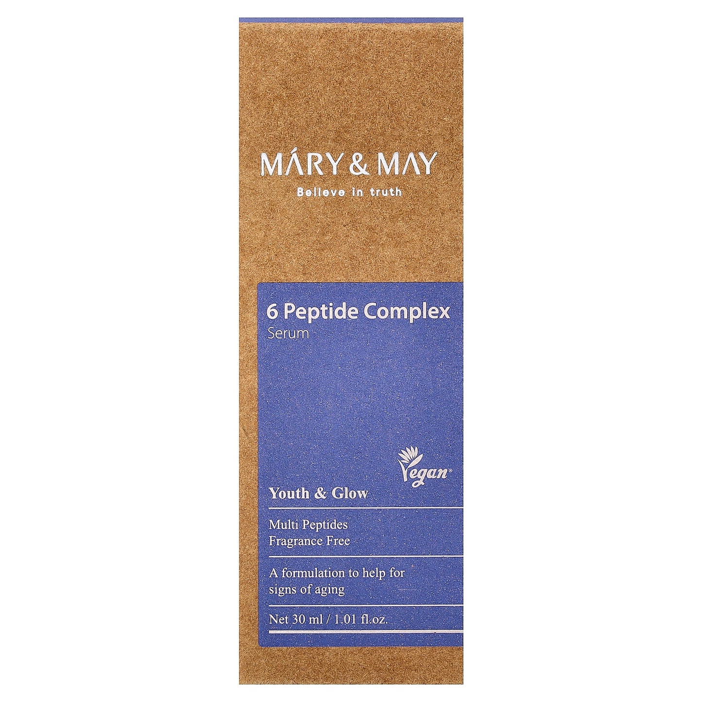 Mary & May, 6 Peptide Complex Serum, Fragrance Free, 1.01 fl oz (30 ml)