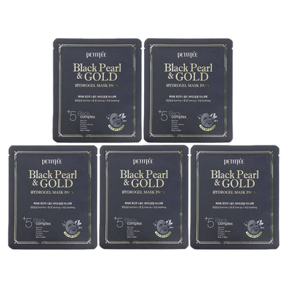 Petitfee, Black Pearl & Gold Hydrogel Beauty Mask Pack, 5 Sheets, 32 g Each