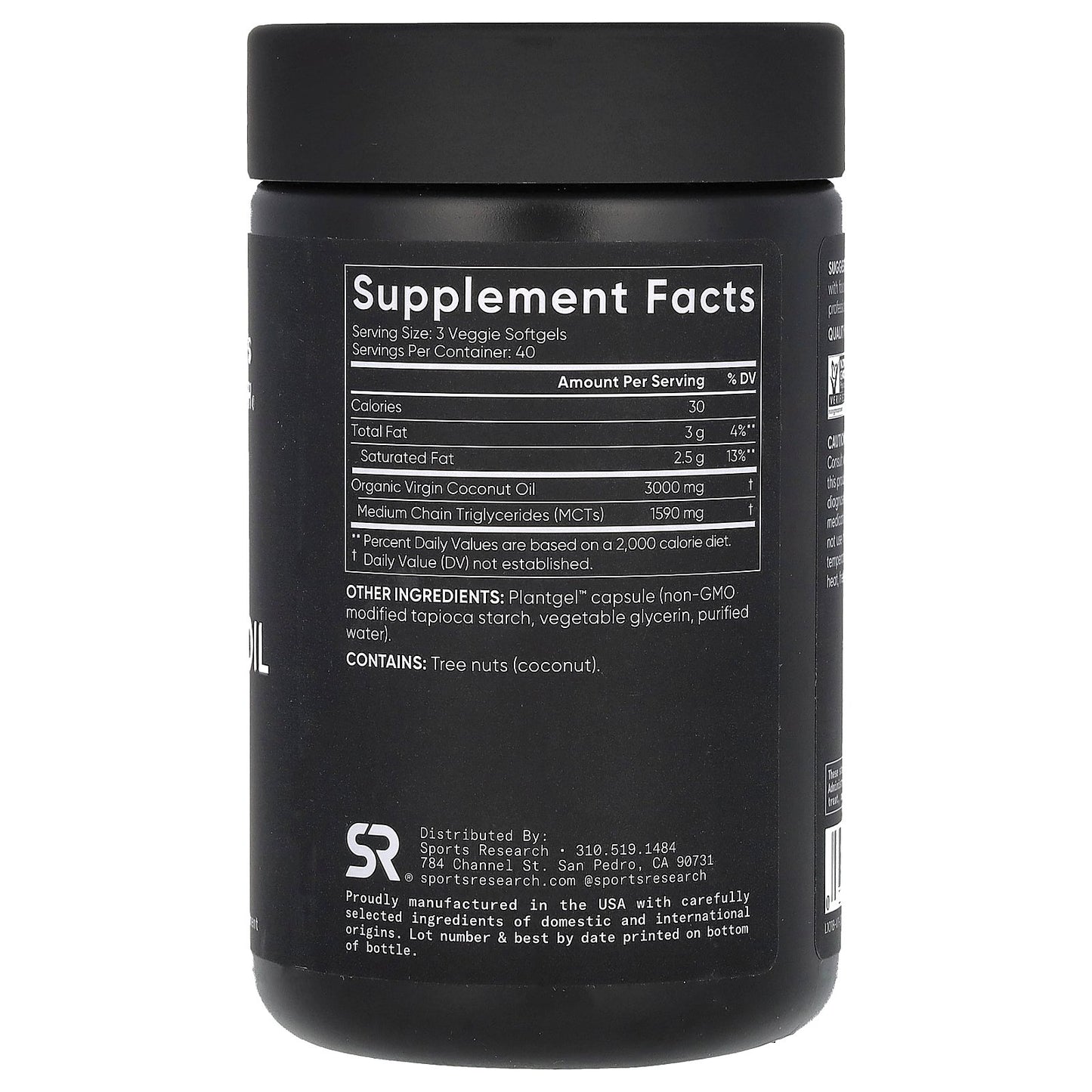 Sports Research, Virgin Coconut Oil, Cold Pressed, 120 Veggie Softgels