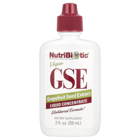 NutriBiotic, Vegan GSE Grapefruit Seed Extract, Liquid Concentrate, 2 fl oz (59 ml)