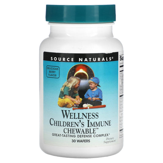 Source Naturals, Wellness, Children's Immune Chewable, Delicious Berry, 30 Wafers