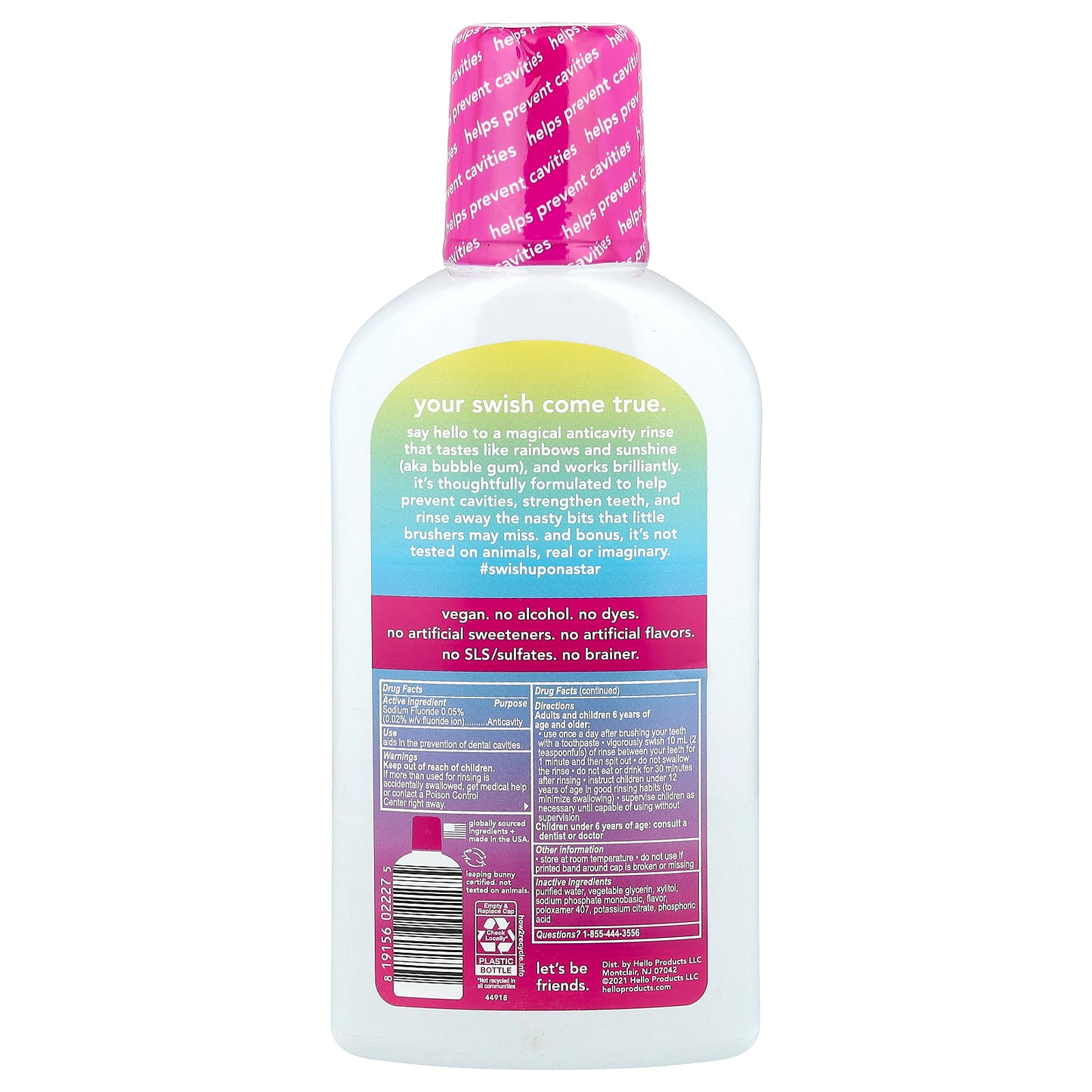 Hello, Unicorn Splash Acticavity Fluoride Rinse, Bubble Gum, 16 fl oz (473 ml)