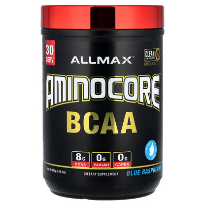 ALLMAX, AMINOCORE™ BCAA, Blue Raspberry, 0.76 lbs (345 g)
