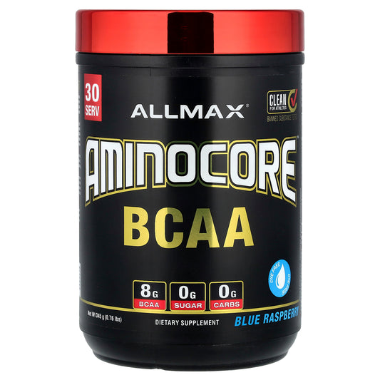 ALLMAX, AMINOCORE™ BCAA, Blue Raspberry, 0.76 lbs (345 g)