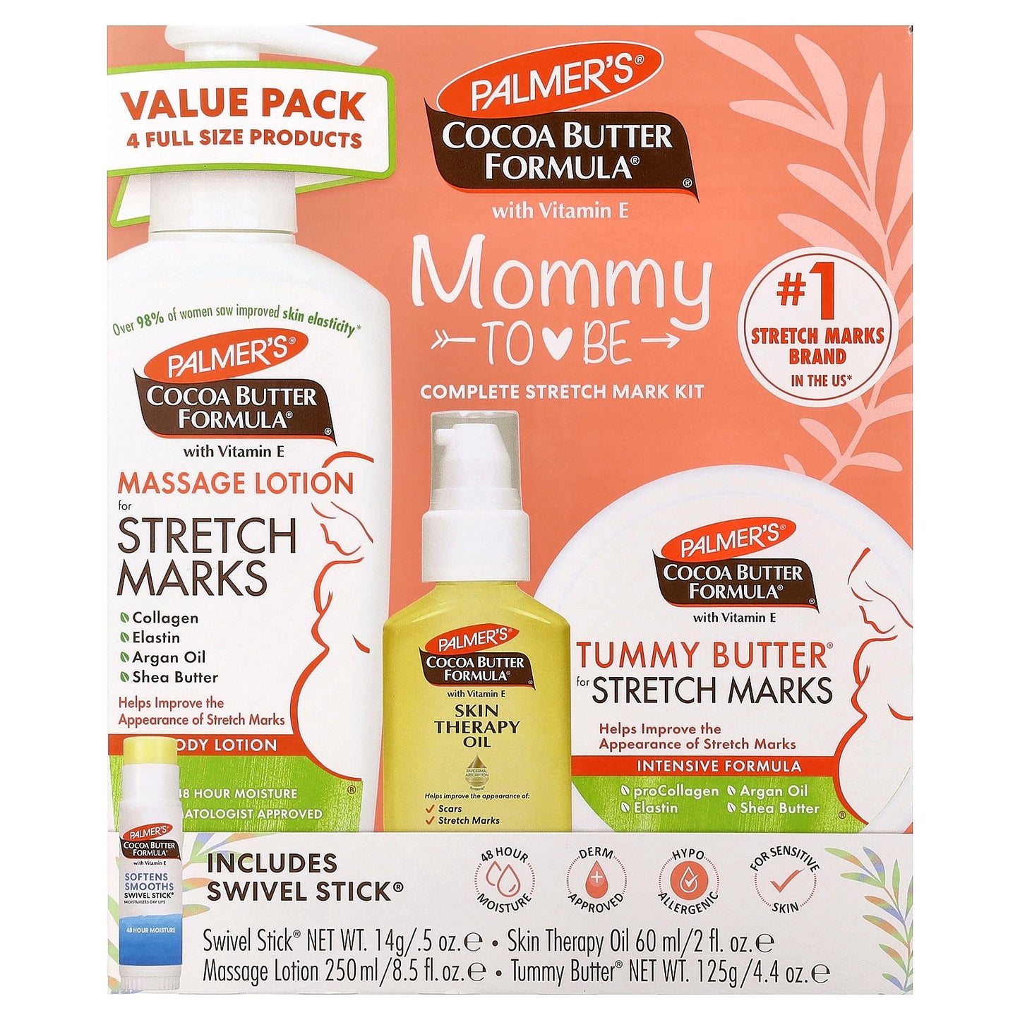 Palmer's, Mommy To Be, Complete Stretch Mark Kit, 4 Piece  Kit