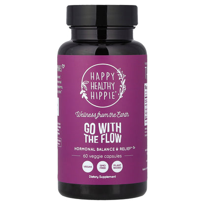 Happy Healthy Hippie, Go With The Flow, Hormonal Balance & Relief, 60 Veggie Capsules