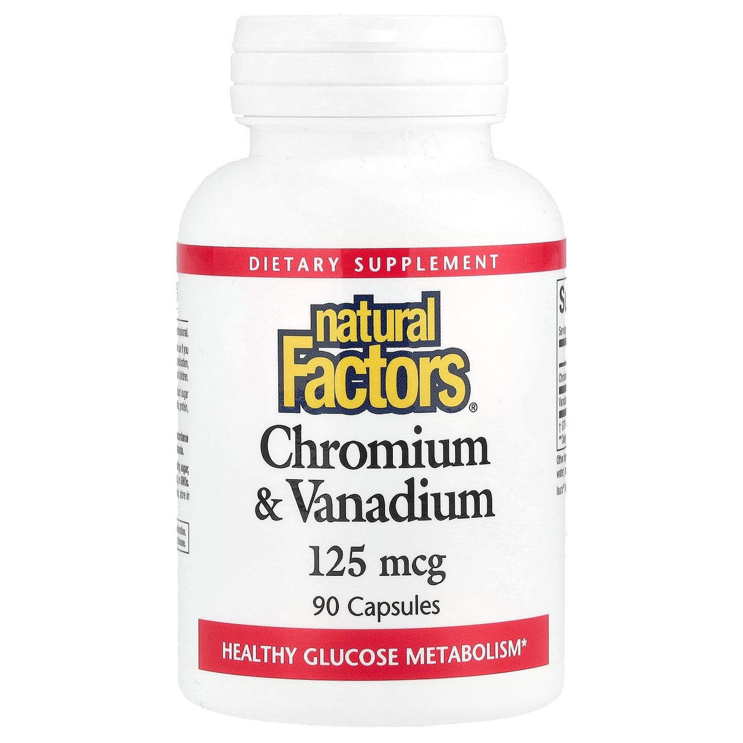 Natural Factors, Chromium & Vanadium, 125 mcg, 90 Capsules