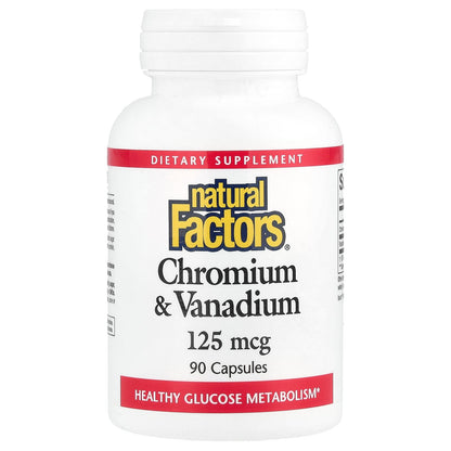 Natural Factors, Chromium & Vanadium, 125 mcg, 90 Capsules