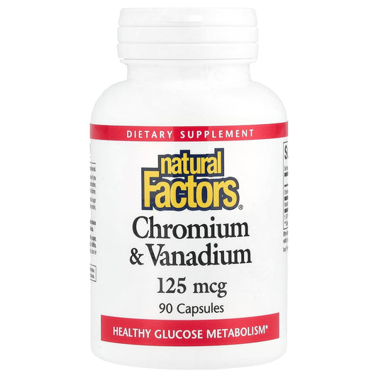Natural Factors, Chromium & Vanadium, 125 mcg, 90 Capsules