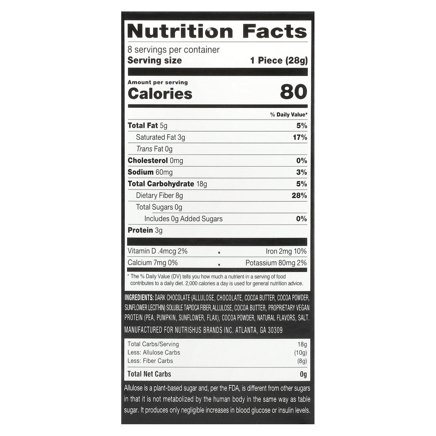 RxSugar, Swealthy Snax™, Snack Bars, Chocolate, 8 Packs, 1 oz (28 g) Each